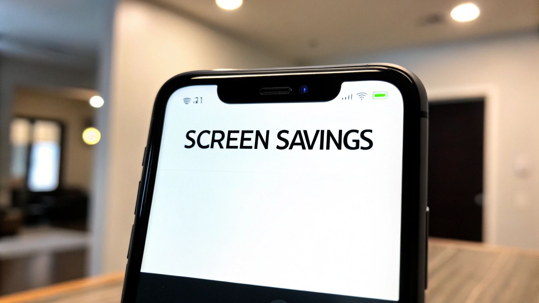 A smartphone displaying a dark mode interface next to one with a light mode interface, highlighting the contrast in screen power usage.